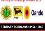 NNPC / NAOC / Oando Joint Venture Tertiary Scholarship Scheme 2021